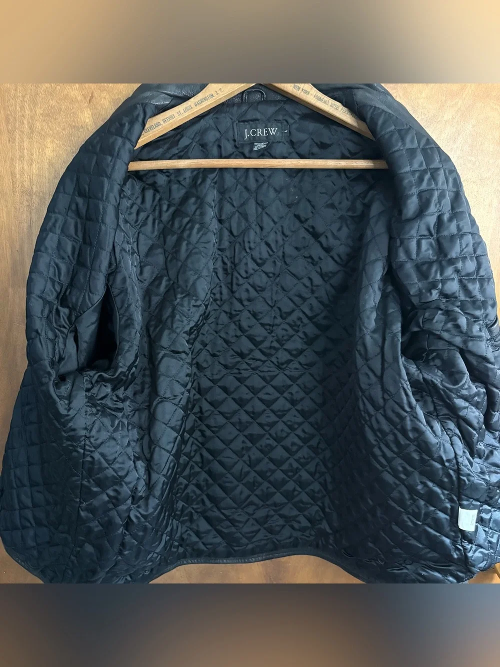 J. Crew Vintage Men's Black 100% Leather Bomber Jacket 90s Mcbling Grunge Preppy